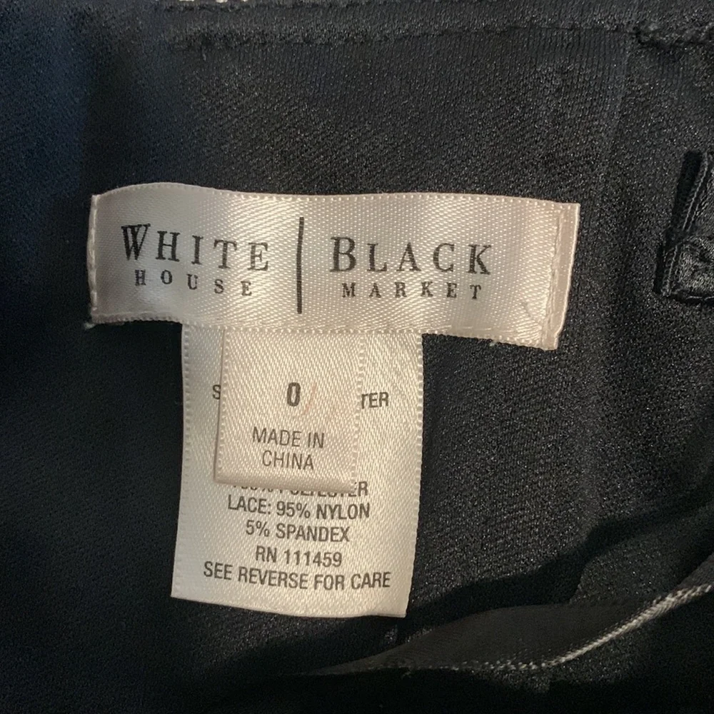 WHBM White House Black Market Strapless Dress w/ Embroidered Waist Detail, sz 0.